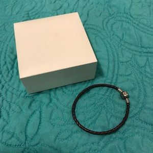 Pandora Purple Single Woven Leather Bracelet